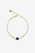Sapphire Blue Heart Shackles Band Bracelet