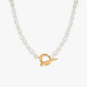 Hoop-Link Pearl Necklace