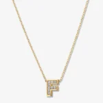 'F' Dazzle Alphabet Letter Estel 14k Necklace