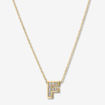 'F' Dazzle Alphabet Letter Estel 14k Necklace
